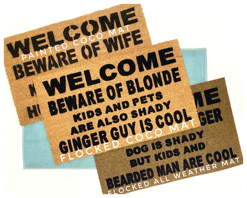 funny beware of wife mother's day gift coir damn good doormat